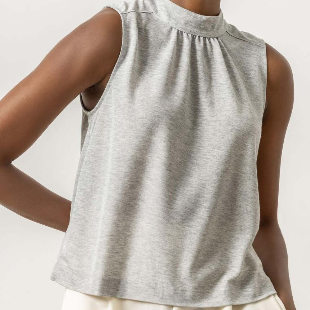 NWT Lilla P Sparkle Sleeveless Mock Neck Top